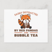 Bubble Tea Red Panda Chocolate Cute Animals Boba Briefkaart (Voorkant)