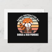 Bubble Tea Red Panda Chocolate Cute Animals Boba Briefkaart (Voorkant / Achterkant)
