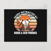Bubble Tea Red Panda Chocolate Cute Animals Boba Briefkaart (Voorkant)