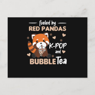 Bubble Tea Red Panda Chocolate Cute Animals Boba Briefkaart
