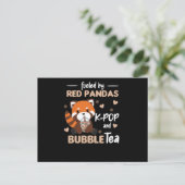 Bubble Tea Red Panda Chocolate Cute Animals Boba Briefkaart (Staand voorkant)