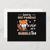 Bubble Tea Red Panda Chocolate Cute Animals Boba Briefkaart (Voorkant / Achterkant)