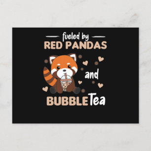 Bubble Tea Red Panda Chocolate Cute Animals Boba Briefkaart