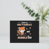 Bubble Tea Red Panda Chocolate Cute Animals Boba Briefkaart (Staand voorkant)