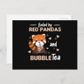 Bubble Tea Red Panda Chocolate Cute Animals Boba Briefkaart (Voorkant / Achterkant)