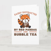 Bubble Tea Red Panda Chocolate Cute Animals Boba Kaart (Voorkant)