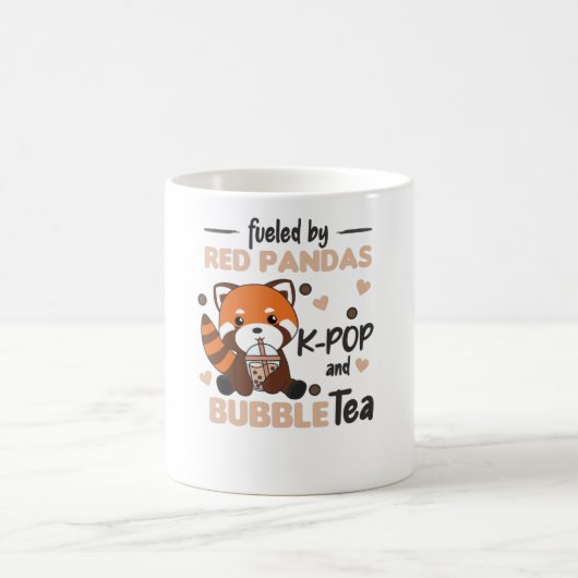 Bubble Tea Red Panda Chocolate Cute Animals Boba Koffiemok (Center)