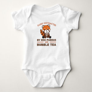 Bubble Tea Red Panda Chocolate Cute Animals Boba Romper