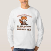 Bubble Tea Red Panda Chocolate Cute Animals Boba T-shirt (Voorkant)