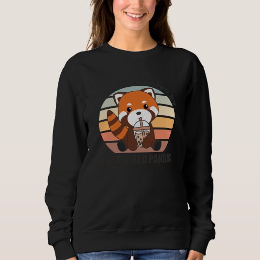 Bubble Tea Red Panda Chocolate Cute Animals Boba Trui (Voorkant)
