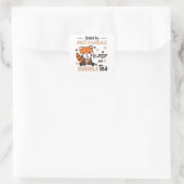 Bubble Tea Red Panda Chocolate Cute Animals Boba Vierkante Sticker (Tas)