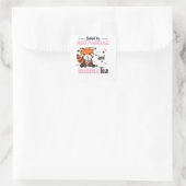 Bubble Tea Red Panda Chocolate Cute Animals Boba Vierkante Sticker (Tas)
