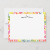 Bubble Tea Regenboog Gepersonaliseerde Naam Initia Notitiekaartje (Voorkant)