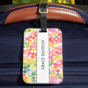 Bubble Tea Regenboog Roze Sinaasappel Groen Bagagelabel