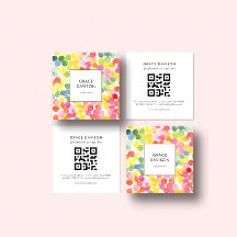 Bubble Tea Regenboog Roze Sinaasappel Groen QR Cod