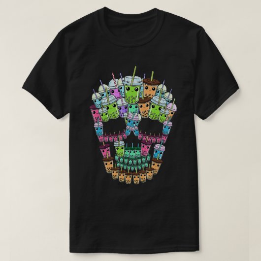 Bubble Tea Schedel Mannen Boba Thee Gift Vrouwen B T-shirt (Design voorkant)