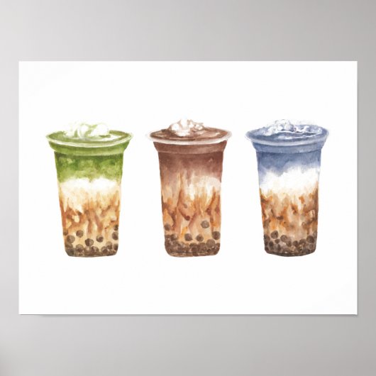 Bubble Tea - Set van drie Poster (Voorkant)