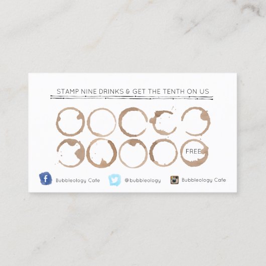 Bubble Tea Shop Loyalty Card (Achterkant)