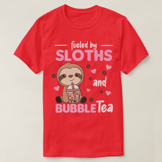 Bubble Tea Sloth met chocolade Tea Cute Slots Pr T-shirt (Design voorkant)