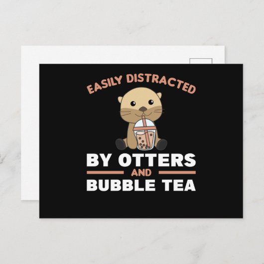 Bubble Tea Sloth met Chocolate Cute Animals Briefkaart (Voorkant / Achterkant)
