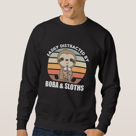 Bubble Tea Sloth met Chocolate Cute Animals Trui (Voorkant)