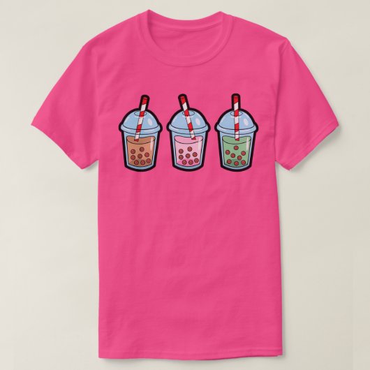 Bubble Tea Sticker Pack Patroon T-shirt (Design voorkant)