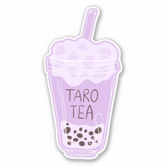 Bubble tea taro sticker (Voorkant)