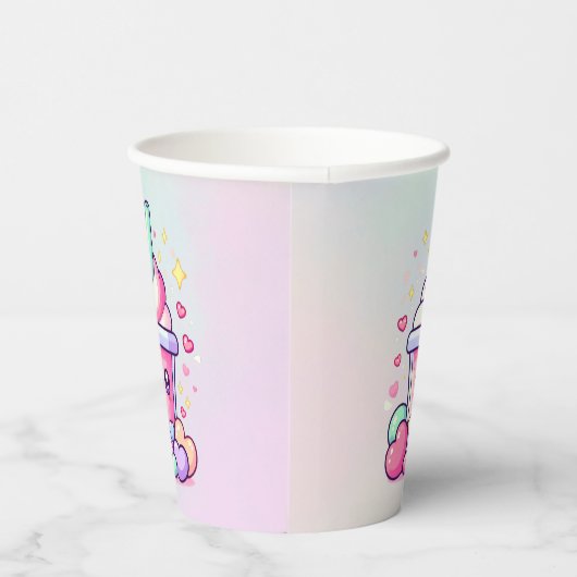 Bubble Tea Verjaardag Papier Party Cup Papieren Bekers (Rechts)