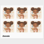 Bubble Tea Vierkante Sticker (Vel)
