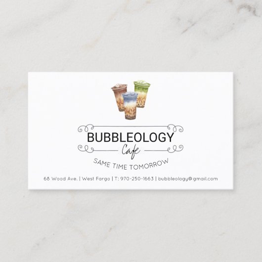 Bubble Tea Winkel Loyaliteitskaart Klantenkaartje (Voorkant)