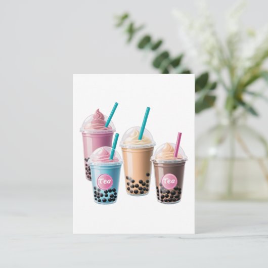 Bubble theekit, Postcrossing Briefkaart (Staand voorkant)