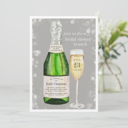 Bubble Toast | Uitnodiging Vrijgezellenfeest Brunc (Staand voorkant)