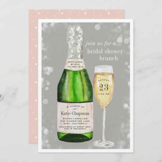 Bubble Toast | Uitnodiging Vrijgezellenfeest Brunc (Voorkant / Achterkant)