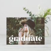 Bubble Trendy Afstuderen Announement Kaart (Staand voorkant)