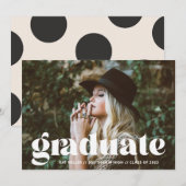 Bubble Trendy Afstuderen Announement Kaart (Voorkant / Achterkant)