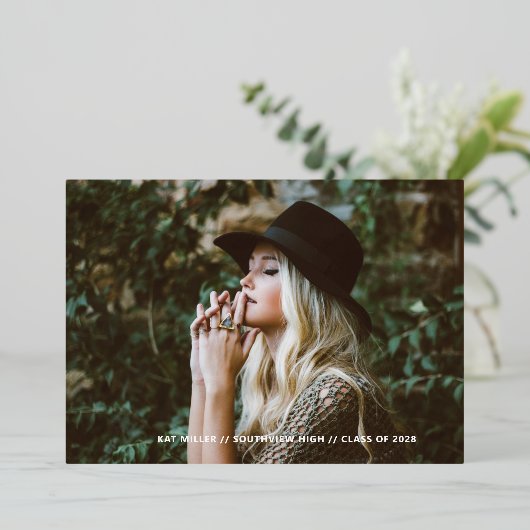 Bubble Trendy Folie Afstuderen kondiging Folie Uitnodiging (Staand Voorkant)