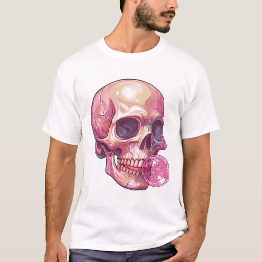 Bubble Trouble Schedel � Grappig Gom Skelet T-shirt (Voorkant)
