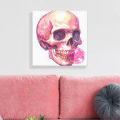 Bubble Trouble Schedel � Grappige Gom Skelet Canvas Afdruk (Insitu (Woonkamer))