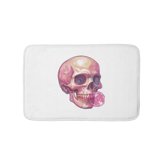 Bubble Trouble Skull – Grappig Gum Skelet Badmat (Voorkant)