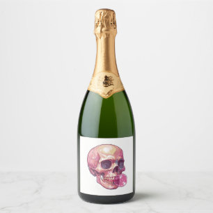 Bubble Trouble Skull – Grappig Gum Skelet Sparkling Wijnetiket
