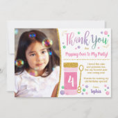 Bubble Verjaardag Bedankt Card | Roze en Goud Kaart (Voorkant)