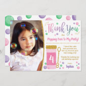 Bubble Verjaardag Bedankt Card | Roze en Goud Kaart (Voorkant / Achterkant)