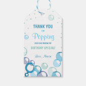 Bubble verjaardag dank je label Blue Blue Cadeaulabel (Voorkant)
