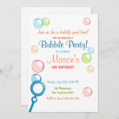 Bubble Verjaardagsfeest Uitnodiging POP Verjaardag (Voorkant / Achterkant)