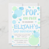 Bubble verjaardagsuitnodiging, Pop op over Kaart (Voorkant)