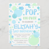 Bubble verjaardagsuitnodiging, Pop op over Kaart (Voorkant / Achterkant)