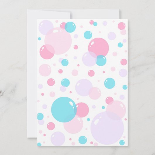 Bubble verjaardagsuitnodiging, Pop op over Kaart (Achterkant)