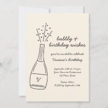 Bubble Verjaardagswensen Popping Champagne Fles