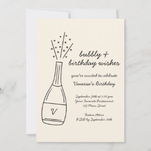 Bubble Verjaardagswensen Popping Champagne Fles Kaart