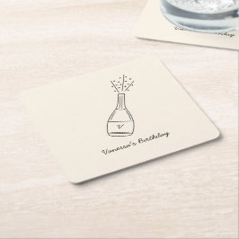Bubble Verjaardagswensen Popping Champagne Fles Kartonnen Onderzetters